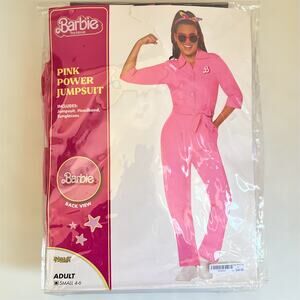 Barbie The Movie 2023 Adult Halloween Costume Pink Power Jumpsuit Small 4-6